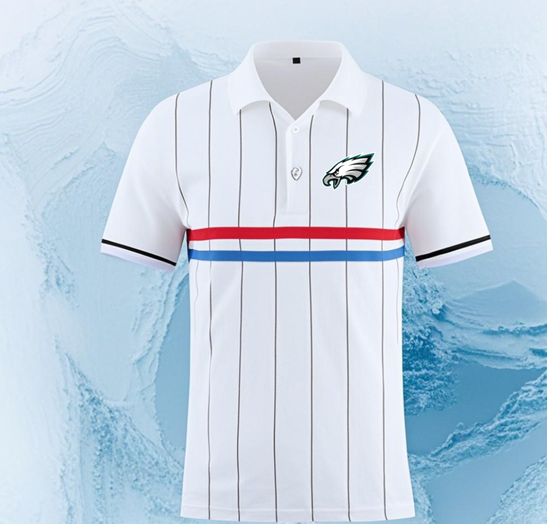 Philadelphia Eagles white style #2 Men 2025 NFL polo T shirt->nfl t-shirts->Sports Accessory